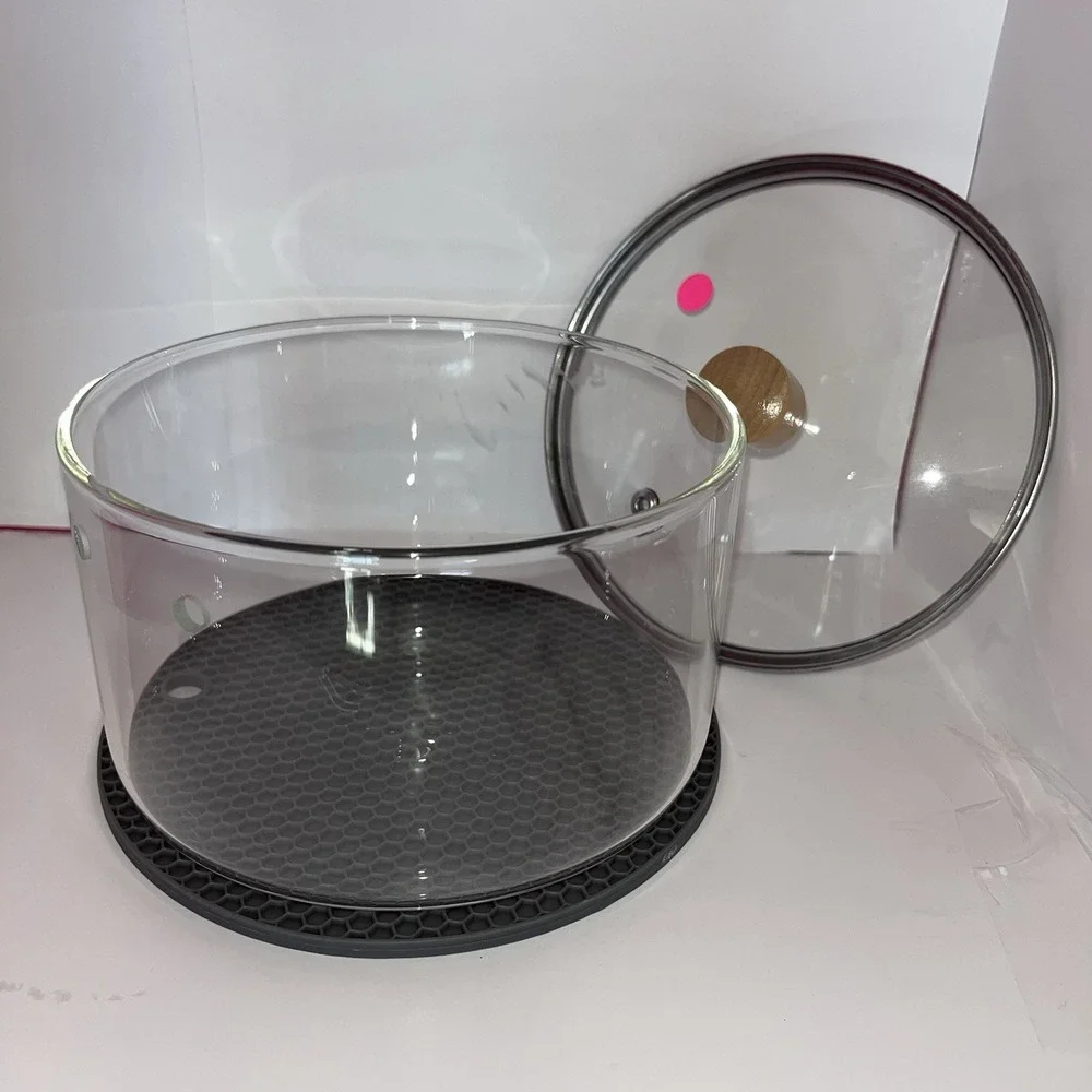 Glass Saucepan with Cover Stovetop Cooking Pot with Lid (Missing Pot Handle) New